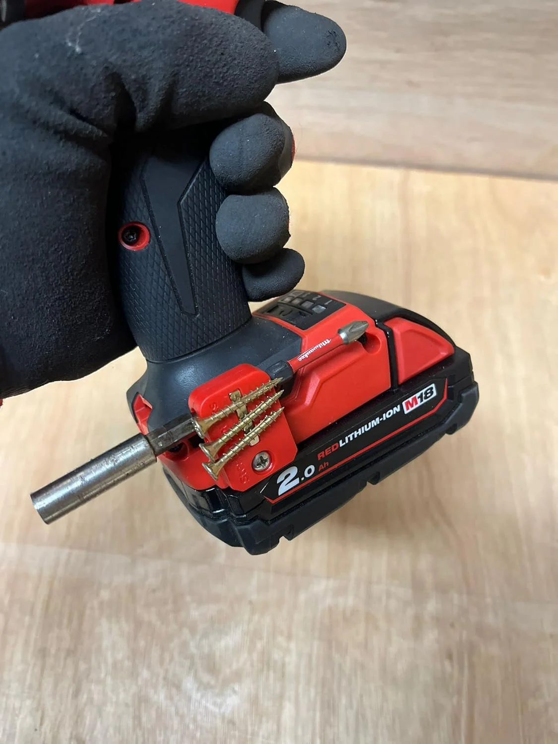 StealthMount BH-M18-S-RED Stubby Magnetic Bit Holder for Milwaukee M18 Tools (3 Pack) Red - Image 2