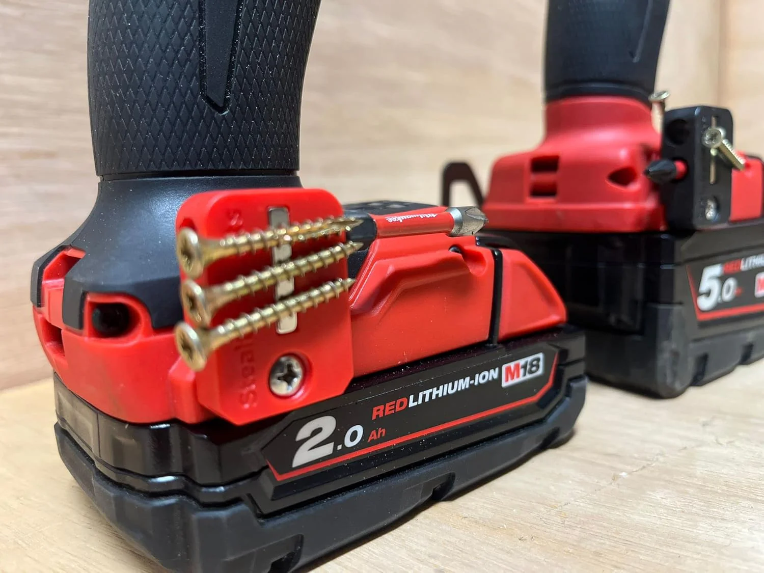 StealthMount BH-M18-S-RED Stubby Magnetic Bit Holder for Milwaukee M18 Tools (3 Pack) Red - Image 3