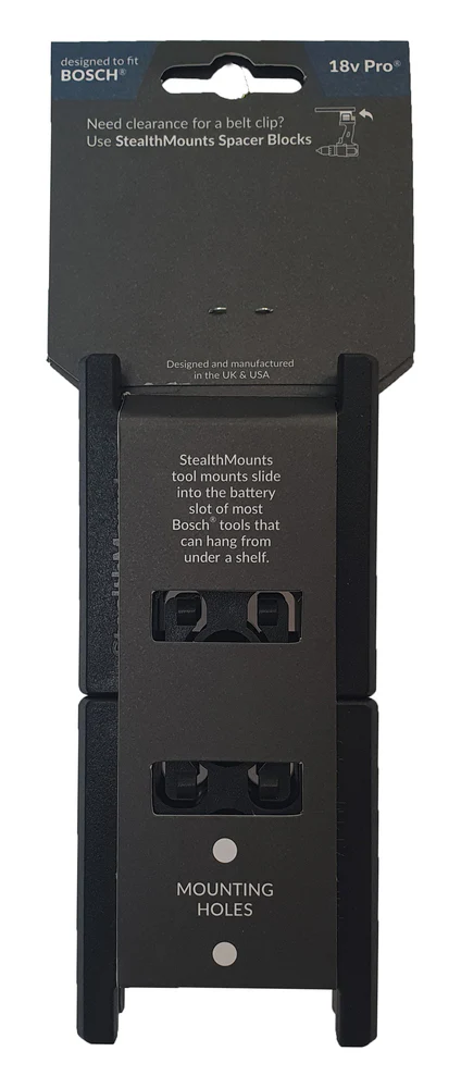 StealthMount TM-BO18-BLK-4 Tool Mounts for Bosch 18v (4 Pack) Black - Image 2