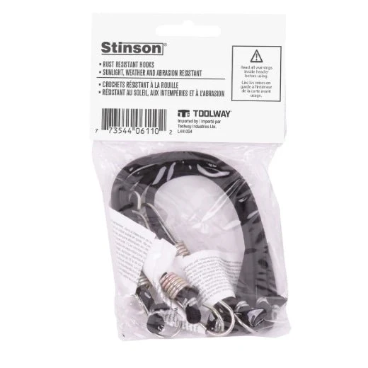 Stinson Cargo 406110 4PK Tie Down Bungee Stretch Cord Mini 10in Black - Image 3
