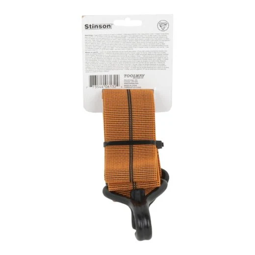 Stinson Cargo 406132 Tie Down Flat Stretch Strap with J-Hooks 2in x 36in Orange - Image 3