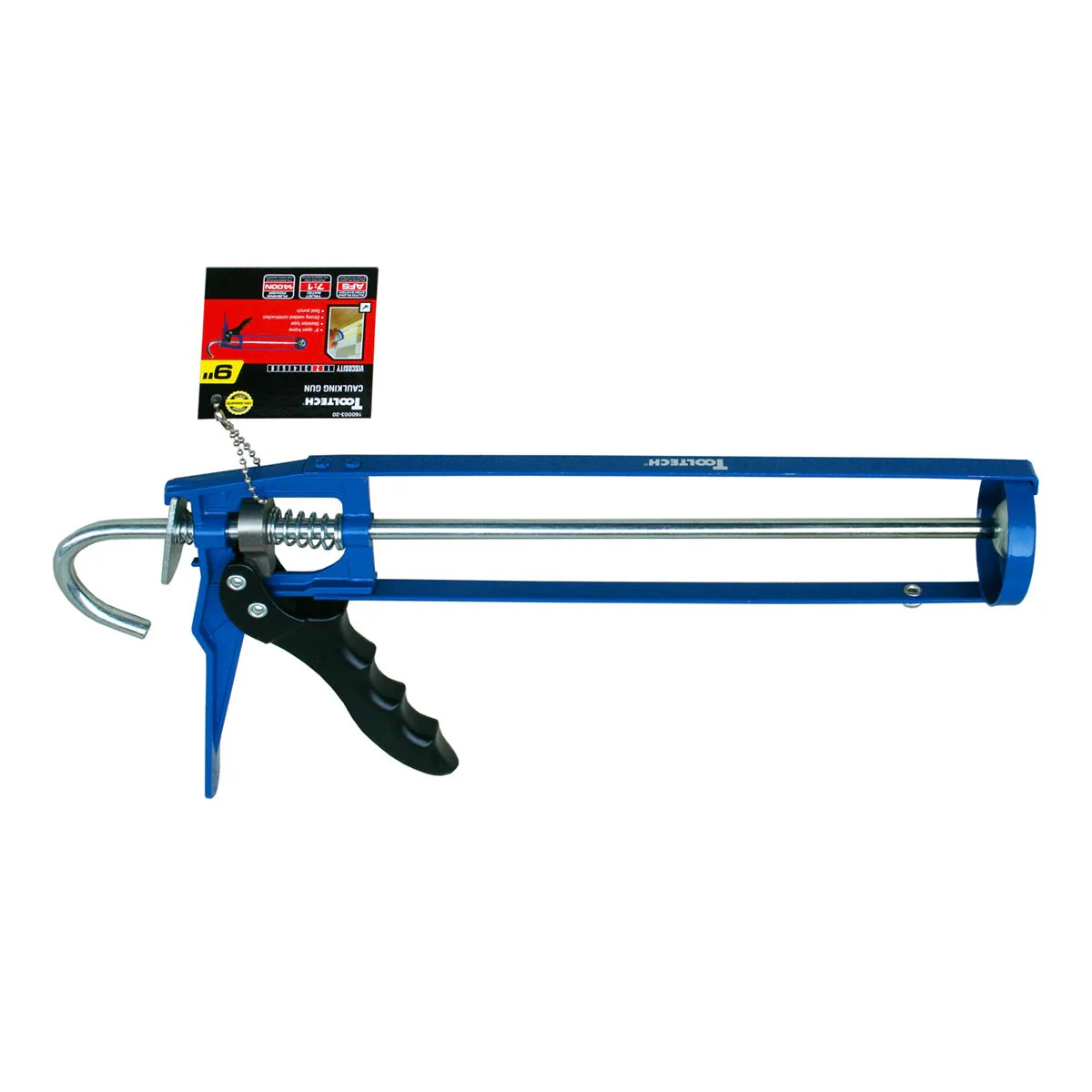 Tooltech 160003-20 Skeleton-Style Caulking Gun with Auto Flow Stop 9in Blue - Image 2