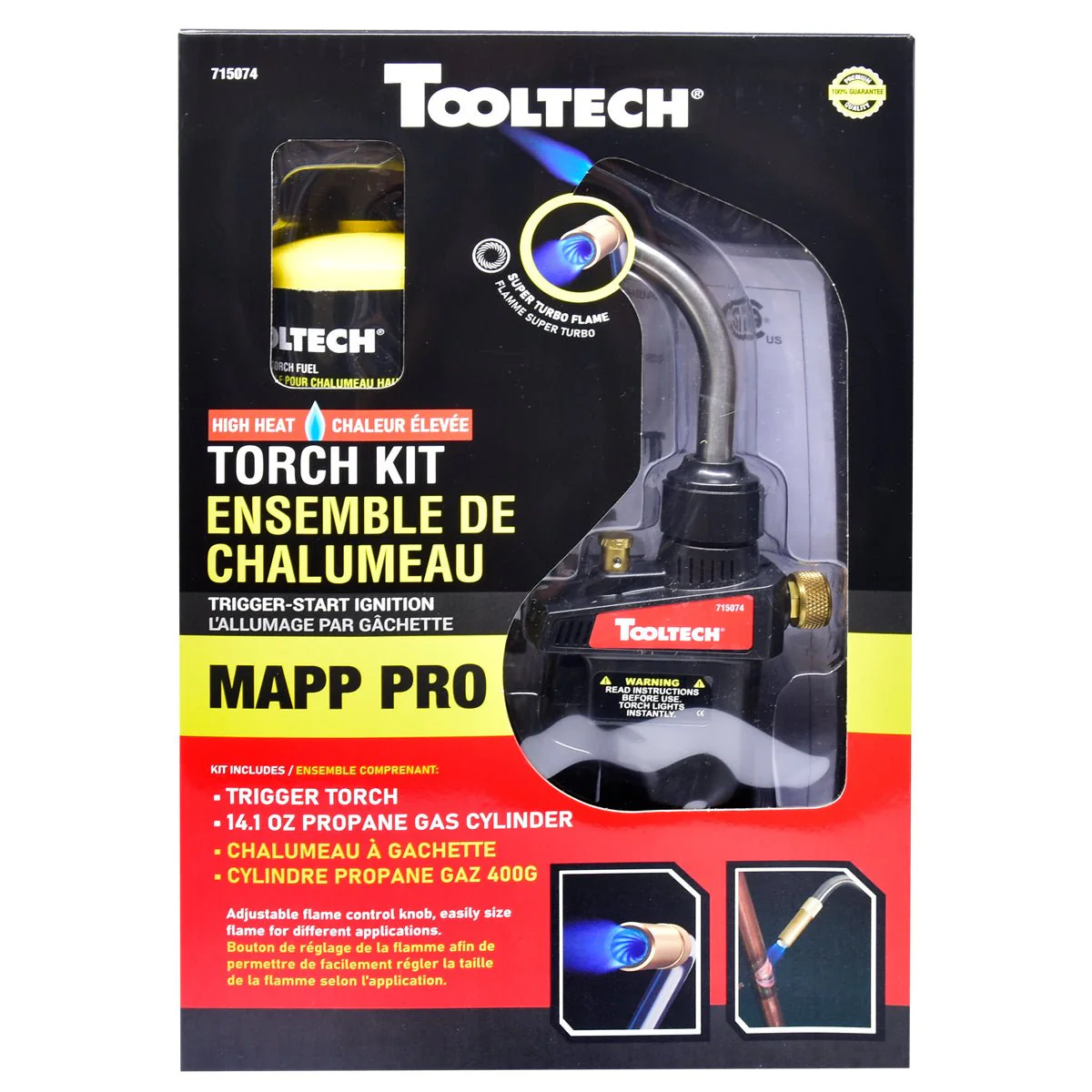 Tooltech 715074 HAZ Torch Kit High Heat w/Mapp Pro Gas - Image 2