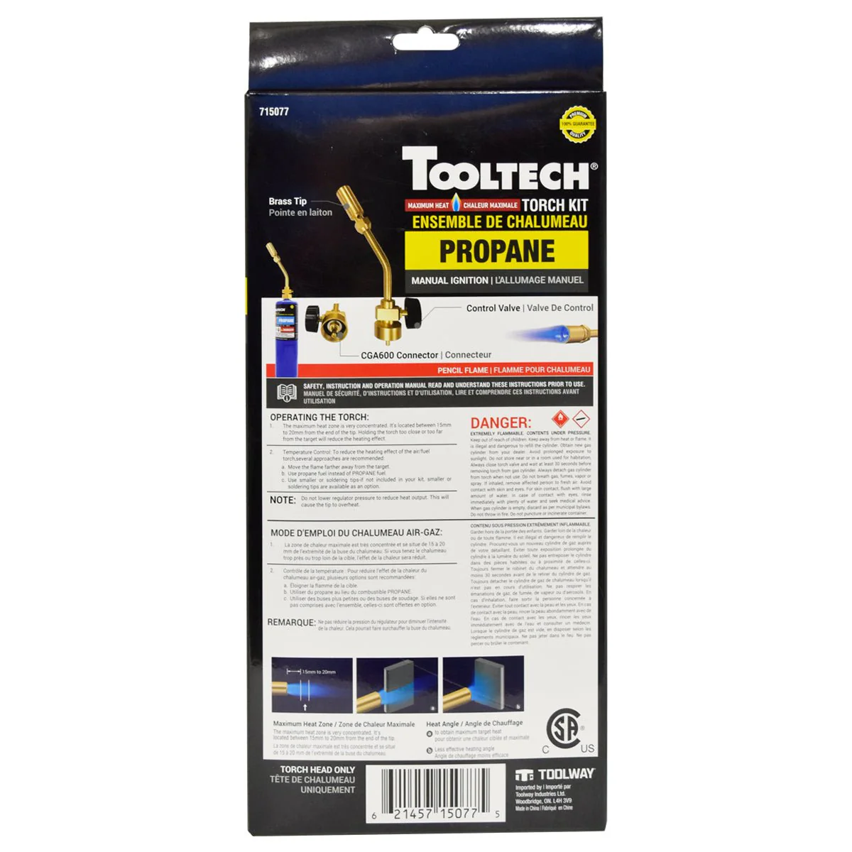 Tooltech 715077 HAZ Manual Torch Kit Propane 14.1oz - Image 3