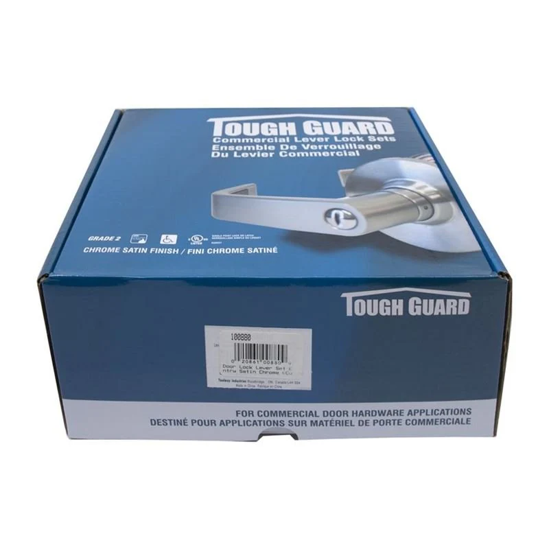 Toolway 100880 DOOR LOCK LEVER SET ENTRY SATIN CHROME (COMMERCIAL) BENT HANDLE - Image 3