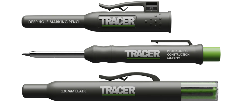 TRACER AMK1 Deep Hole Construction Pencil w/ Replacement Lead set