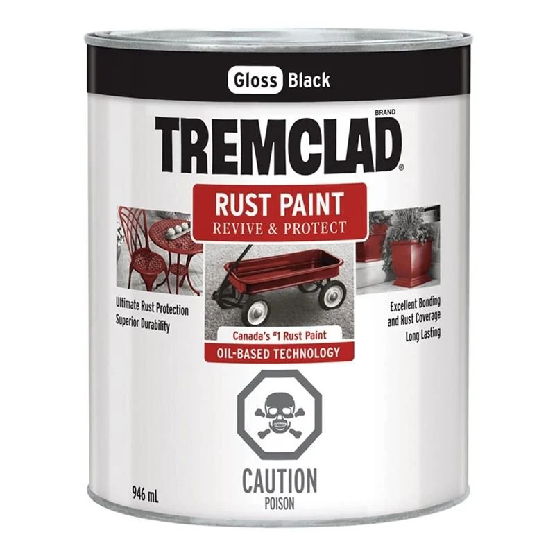 TREMCLAD Rust Paint 3.78L GLOSS BLACK