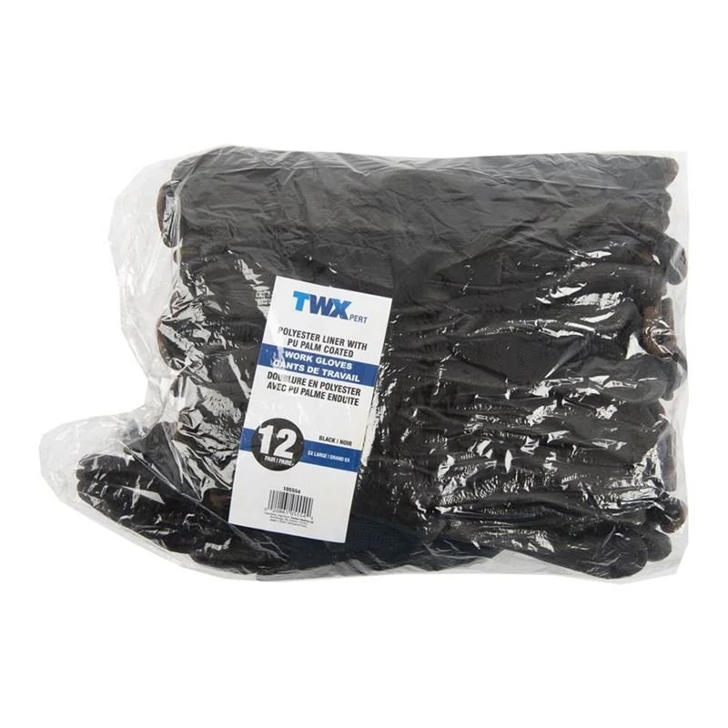 TWXpert 12 pk. Polyurethane Coated Work Gloves with Polyester Liner (Size XL) - Image 3
