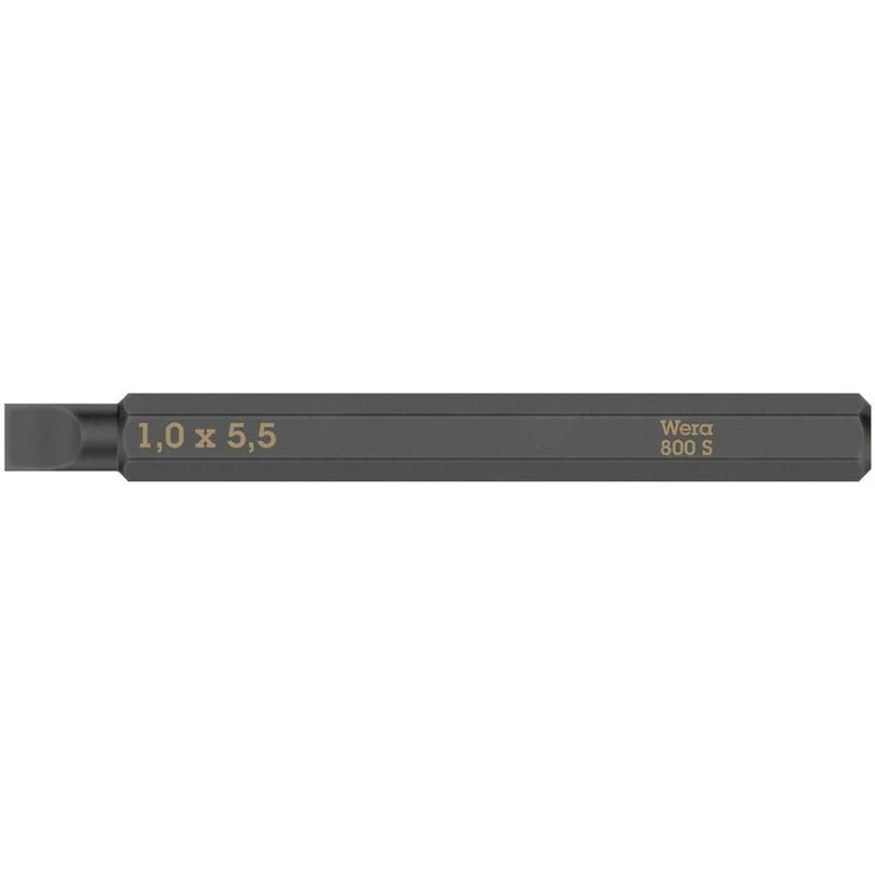 WERA 05018141001 800 S Slotted bits for impact screwdrivers, 1 x 5.5 x 70 mm - Image 2