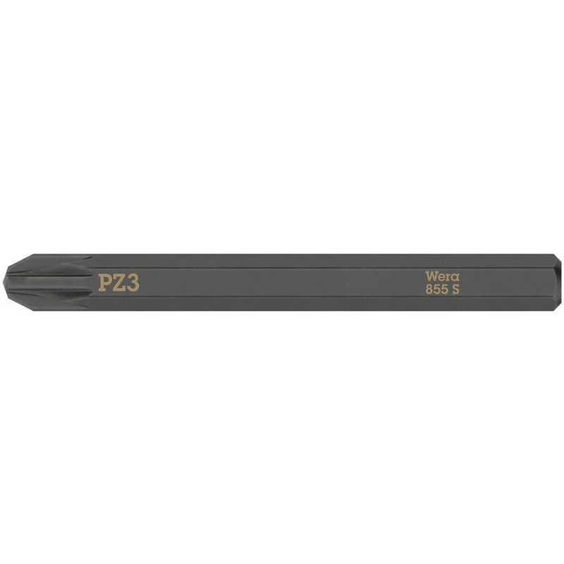 WERA 05018165001 855 S Pozidriv bits for impact screwdrivers, PZ 3 x 70 mm