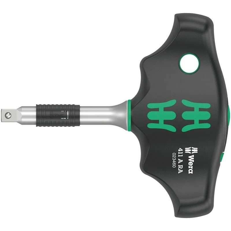 WERA 05023460001 411 A RA T-handle adapter screwdriver with ratchet function, 1/4in, 1/4in x 45 mm - Image 2