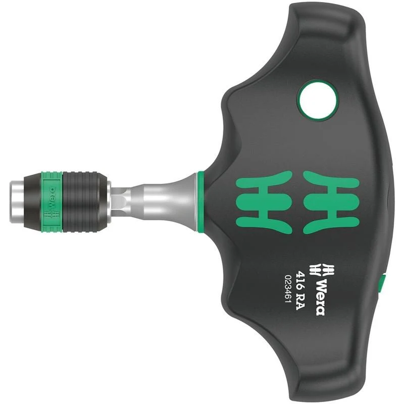 WERA 05023461001 416 RA T-handle bitholding screwdriver with ratchet function and Rapidaptor quick-release chuck, 1/4 x 45 mm - Image 2