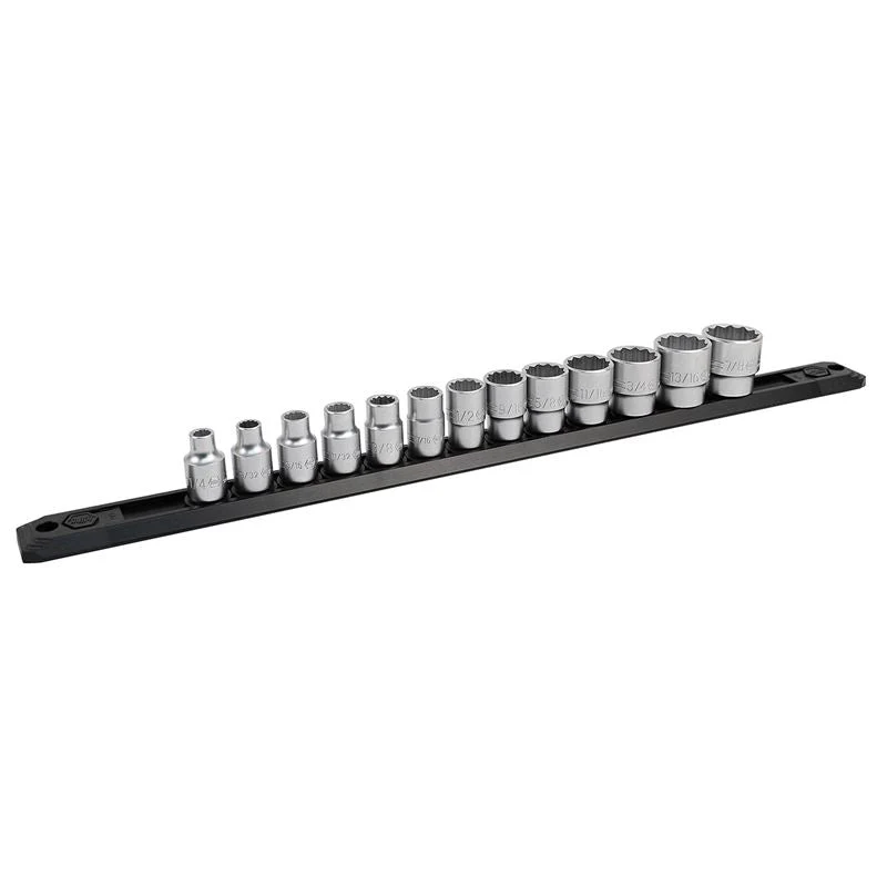 Wiha 33790 3/8 Inch Drive 12 Point Socket Set 1/4 to 7/8" with Ratchet and Extensions 13-Piece - Image 2