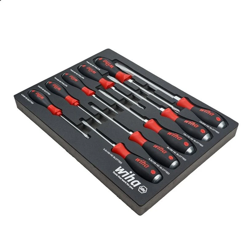 WIHA 53180 10 PIECE SOFTFINISH  HEAVY DUTY CUSHION GRIP SCREWDRIVER TRAY SET - Image 3