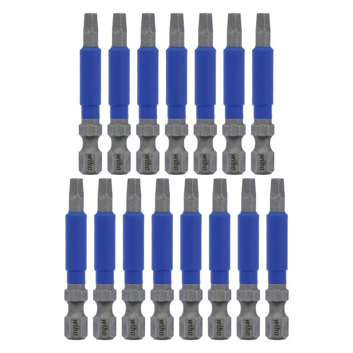 WIHA-70265 TerminatorBlue Impact Bit Square #2 - 2 Inch - 15 Pack