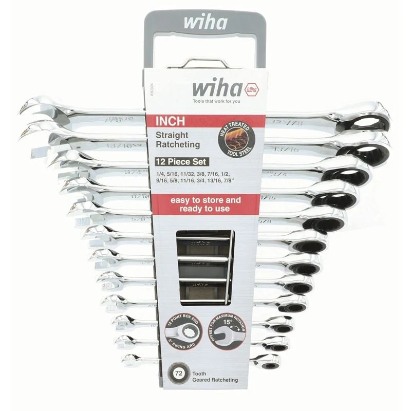 Wiha Combination Inch Ratchet Wrenches 12 Piece Set - Image 3