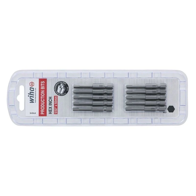Wiha Hex Inch Power Bit 5/32 x 50mm Pack of 10 Bits