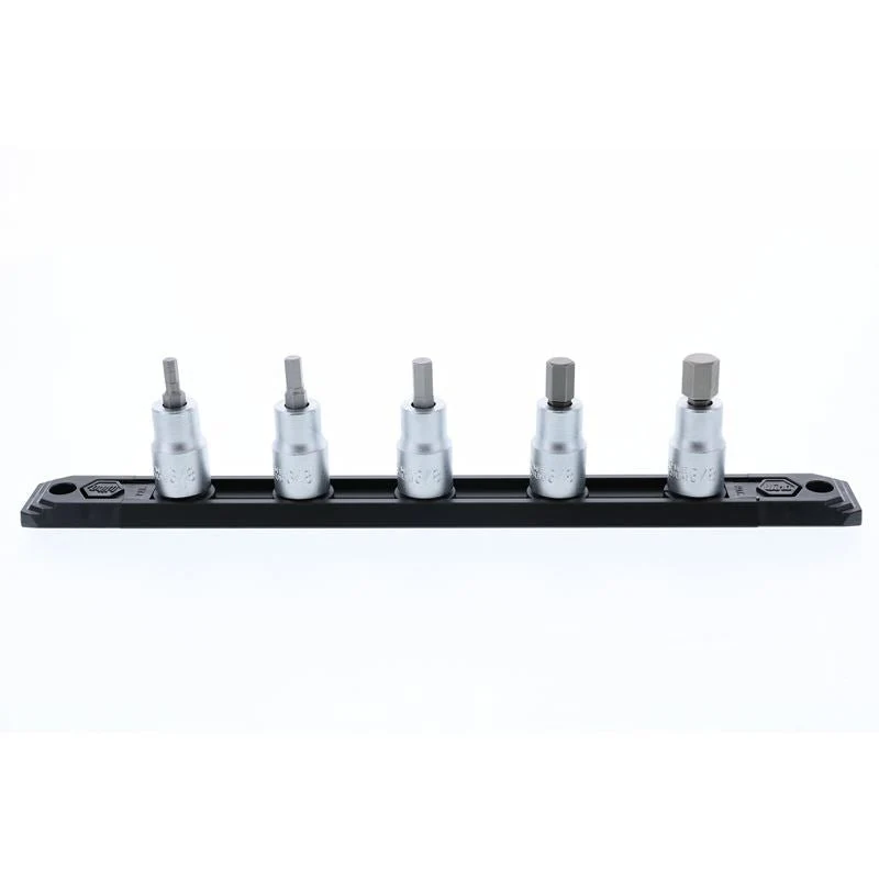 Wiha Hex Metric Bit Socket 3/8in Square Drive 5 Piece Set