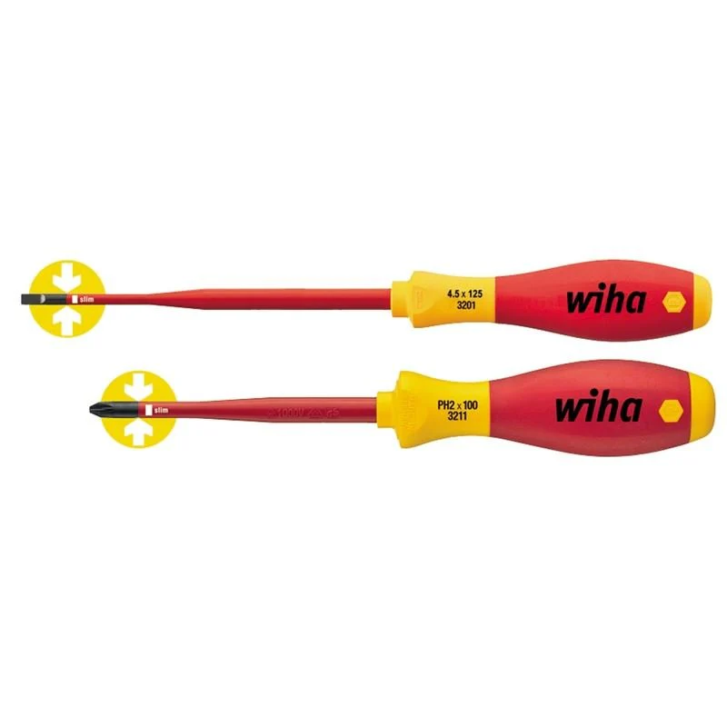 Wiha Insulated SlimLine Slotted/Phillips Screwdrivers 2 Piece Set - Image 2