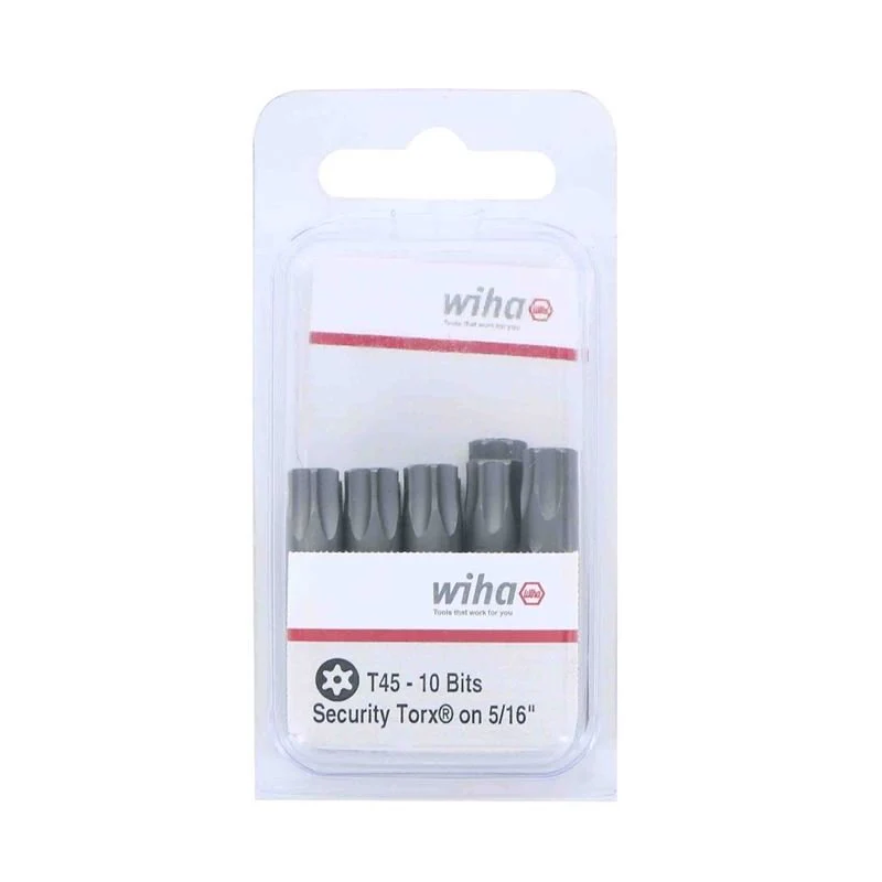 Wiha Security Torx Insert Bit 5/16 Dr T45s Pack of 10 Bits - Image 2