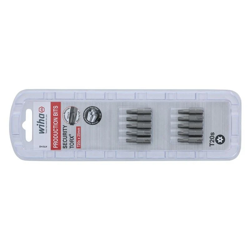 Wiha Security Torx Insert Bit T20s Pack of 10 Bits