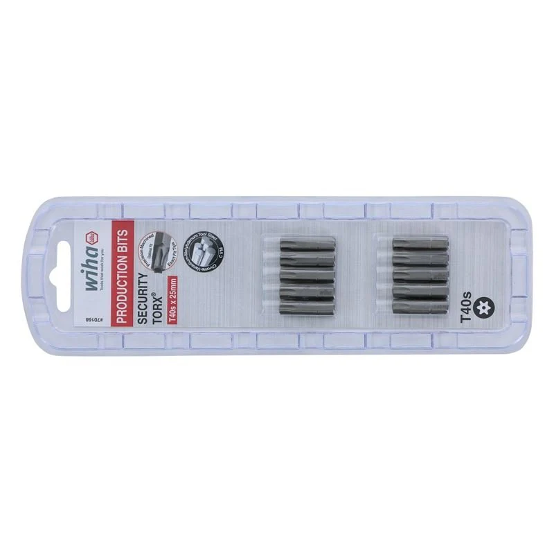 Wiha Security Torx Insert Bit T40s Pack of 10 Bits