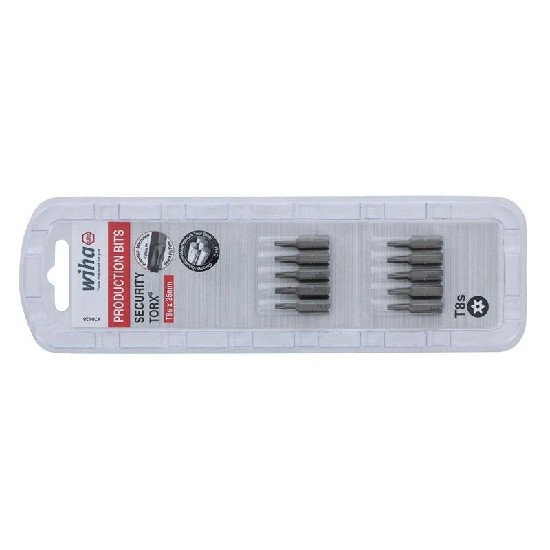 Wiha Security Torx Insert Bit T8s Pack of 10 Bits
