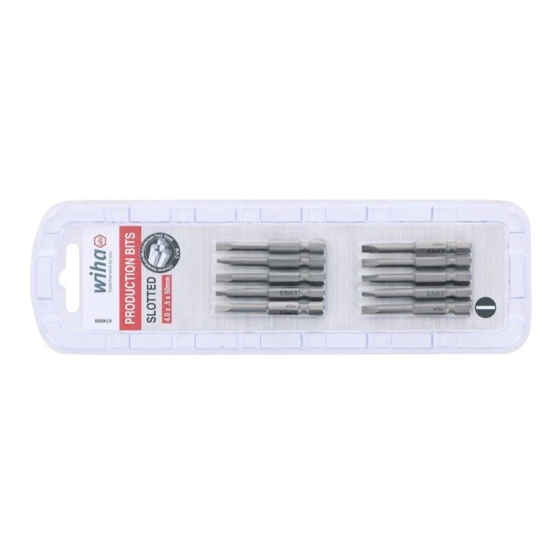 Wiha Slotted Power Bit 4.0 x .5 x 50mm Pack of 10 Bits - Image 2