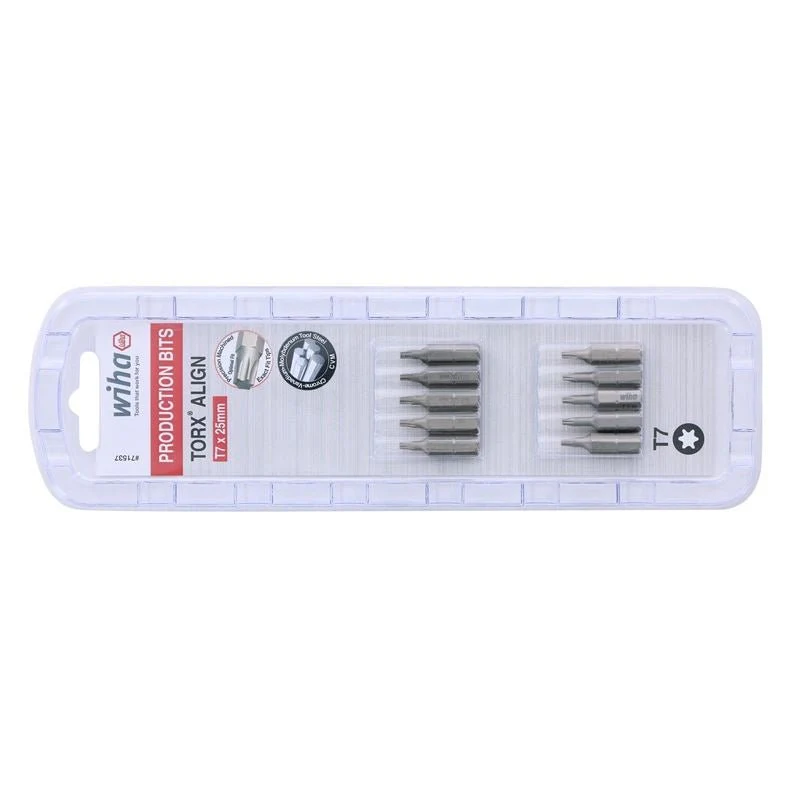 Wiha Torx Align Insert Bit T7 x 25mm Pack of 10 Bits