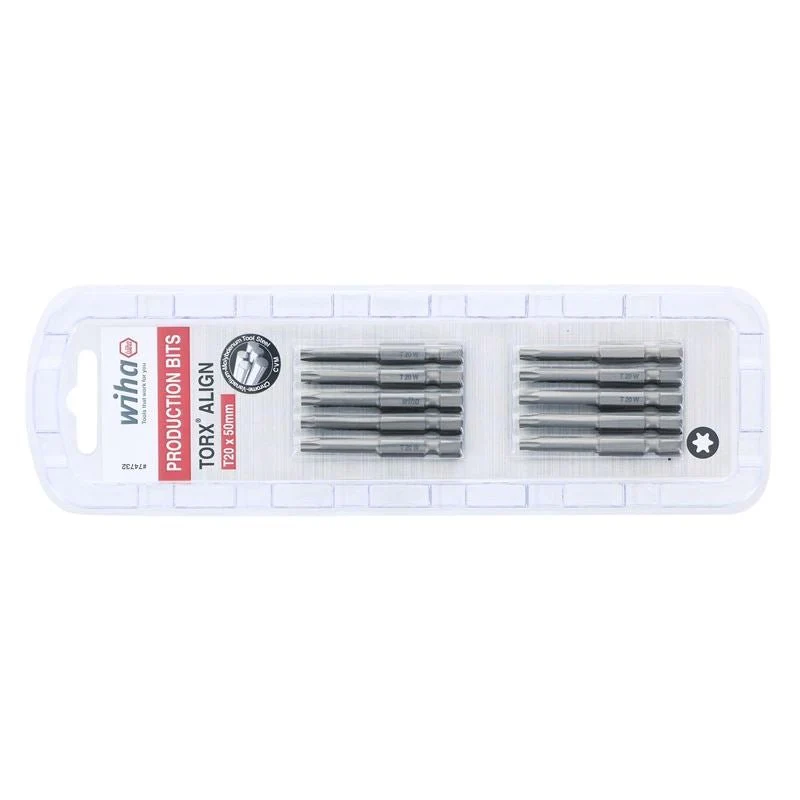 Wiha Torx Align Power Bit T20 x 50mm Pack of 10 Bits