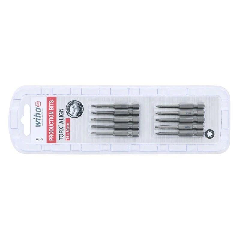 Wiha Torx Align Power Bit T6 x 50mm Pack of 10 Bits - Image 2