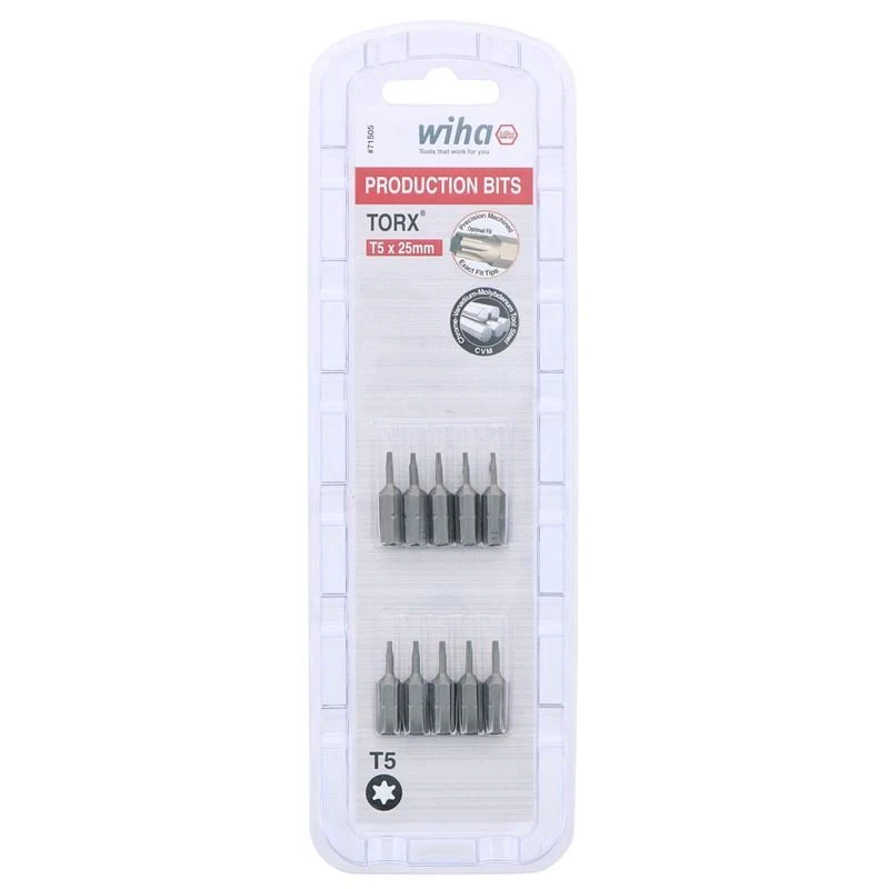Wiha Torx Insert Bit T5 x 25mm Pack of 10 Bits - Image 4