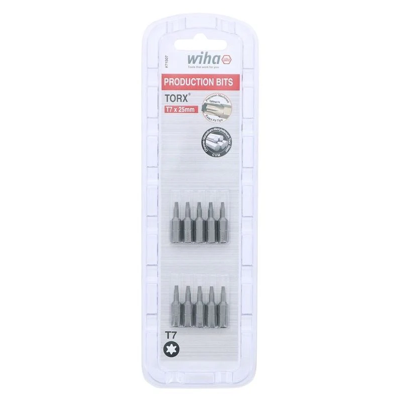Wiha Torx Insert Bit T7 x 25mm Pack of 10 Bits - Image 5